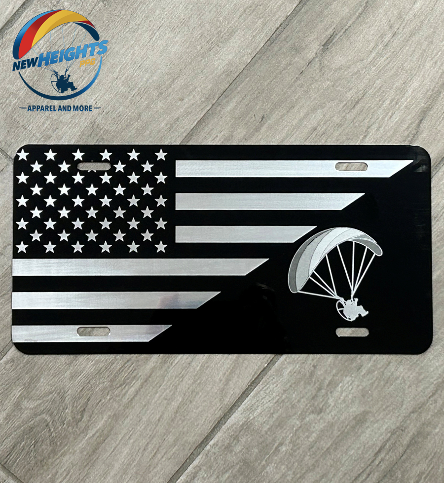 Paramotor Flag License Plate