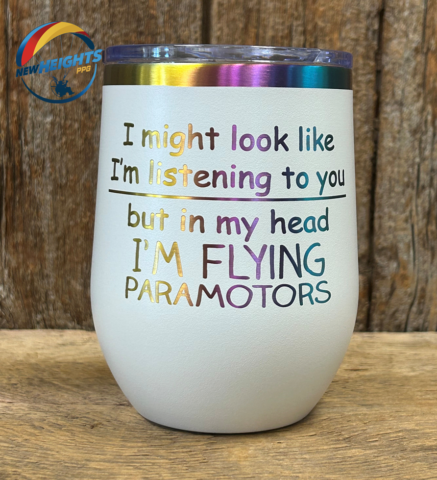 Flying Paramotors Stemless Wine Tumbler, 12oz