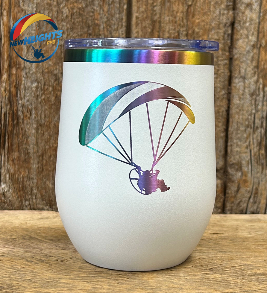 Flying Paramotors Stemless Wine Tumbler, 12oz